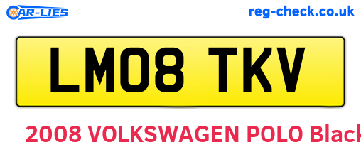 LM08TKV are the vehicle registration plates.