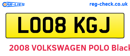 LO08KGJ are the vehicle registration plates.