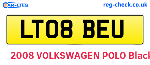 LT08BEU are the vehicle registration plates.