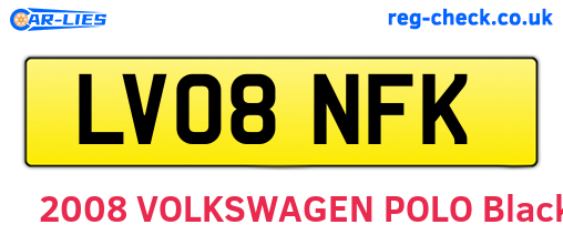 LV08NFK are the vehicle registration plates.