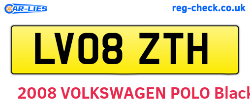 LV08ZTH are the vehicle registration plates.
