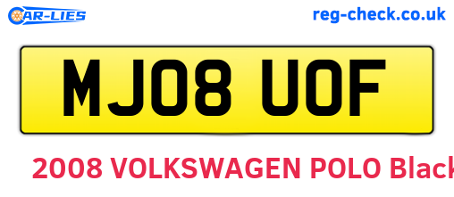 MJ08UOF are the vehicle registration plates.
