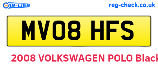 MV08HFS are the vehicle registration plates.