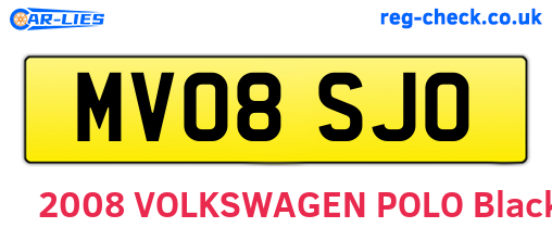 MV08SJO are the vehicle registration plates.