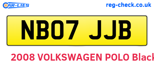 NB07JJB are the vehicle registration plates.