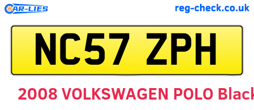 NC57ZPH are the vehicle registration plates.