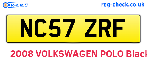 NC57ZRF are the vehicle registration plates.