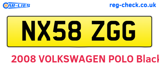 NX58ZGG are the vehicle registration plates.