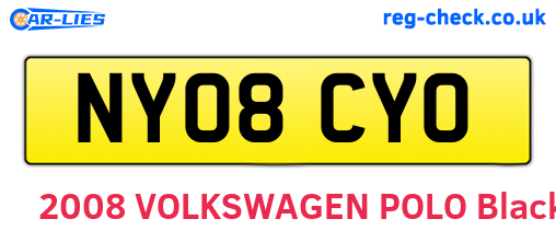 NY08CYO are the vehicle registration plates.