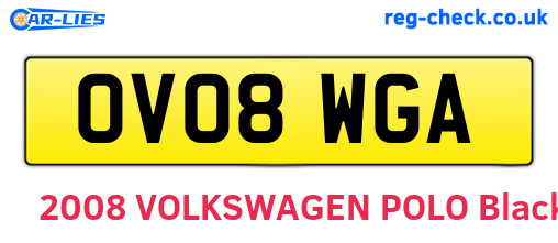 OV08WGA are the vehicle registration plates.