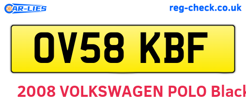 OV58KBF are the vehicle registration plates.