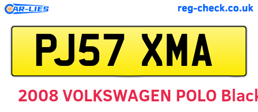 PJ57XMA are the vehicle registration plates.
