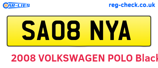 SA08NYA are the vehicle registration plates.