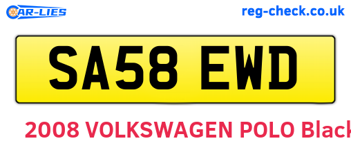 SA58EWD are the vehicle registration plates.