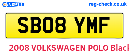 SB08YMF are the vehicle registration plates.