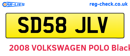 SD58JLV are the vehicle registration plates.