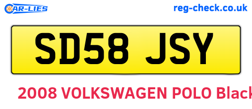 SD58JSY are the vehicle registration plates.
