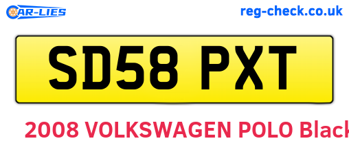 SD58PXT are the vehicle registration plates.