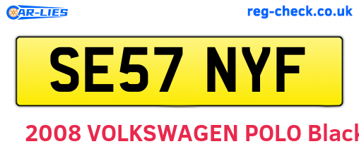 SE57NYF are the vehicle registration plates.