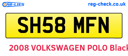 SH58MFN are the vehicle registration plates.