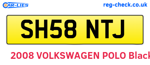 SH58NTJ are the vehicle registration plates.