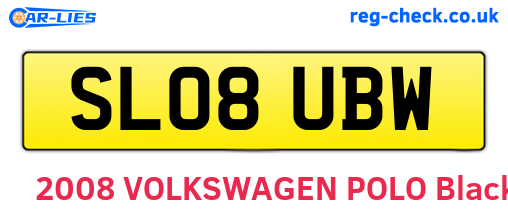 SL08UBW are the vehicle registration plates.