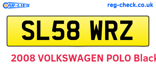 SL58WRZ are the vehicle registration plates.