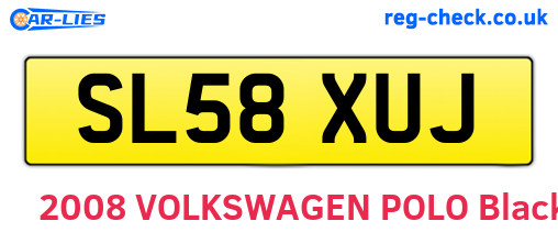 SL58XUJ are the vehicle registration plates.