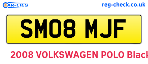 SM08MJF are the vehicle registration plates.