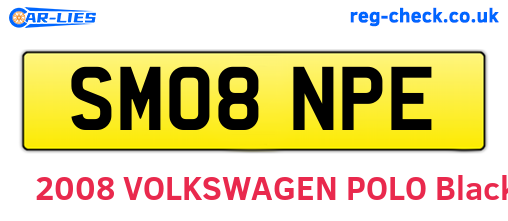 SM08NPE are the vehicle registration plates.