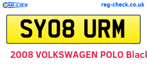 SY08URM are the vehicle registration plates.