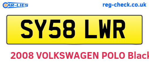 SY58LWR are the vehicle registration plates.