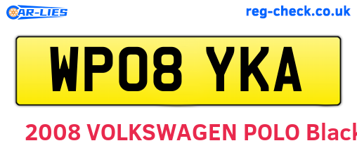 WP08YKA are the vehicle registration plates.