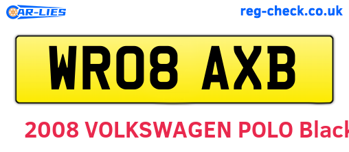 WR08AXB are the vehicle registration plates.