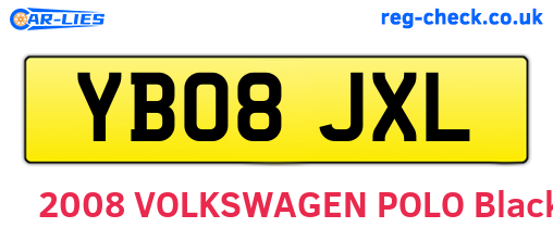YB08JXL are the vehicle registration plates.