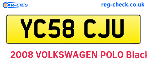 YC58CJU are the vehicle registration plates.