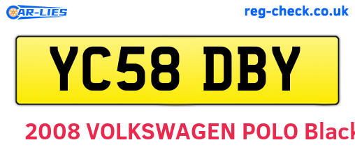 YC58DBY are the vehicle registration plates.