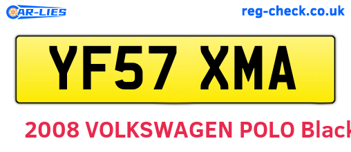YF57XMA are the vehicle registration plates.
