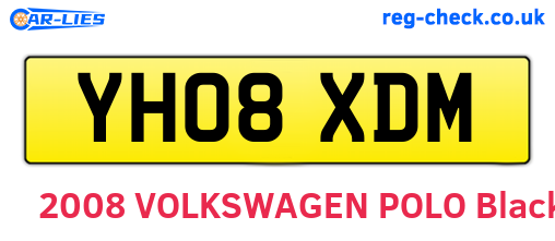 YH08XDM are the vehicle registration plates.