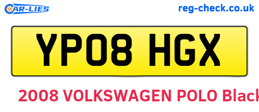 YP08HGX are the vehicle registration plates.