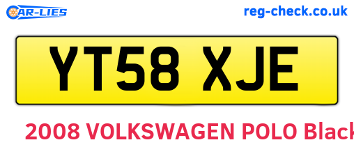 YT58XJE are the vehicle registration plates.