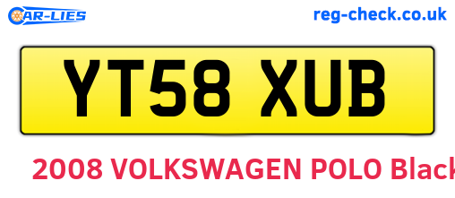 YT58XUB are the vehicle registration plates.