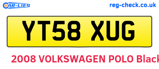 YT58XUG are the vehicle registration plates.