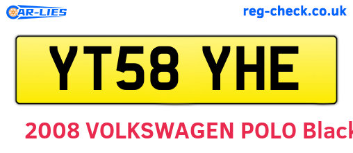 YT58YHE are the vehicle registration plates.