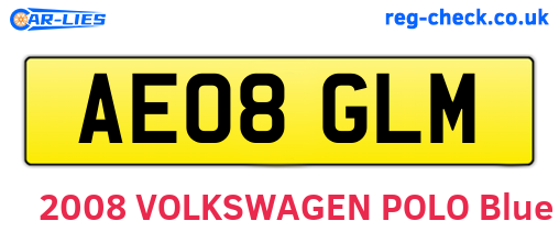 AE08GLM are the vehicle registration plates.