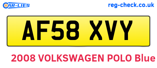 AF58XVY are the vehicle registration plates.