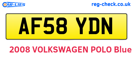 AF58YDN are the vehicle registration plates.
