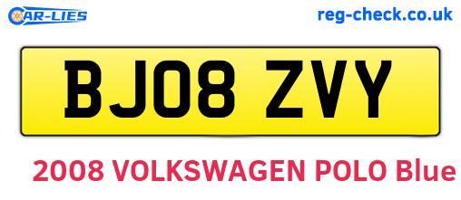 BJ08ZVY are the vehicle registration plates.