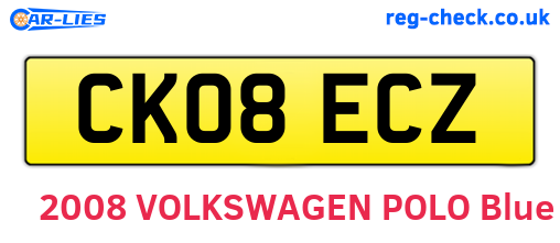 CK08ECZ are the vehicle registration plates.