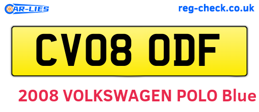 CV08ODF are the vehicle registration plates.